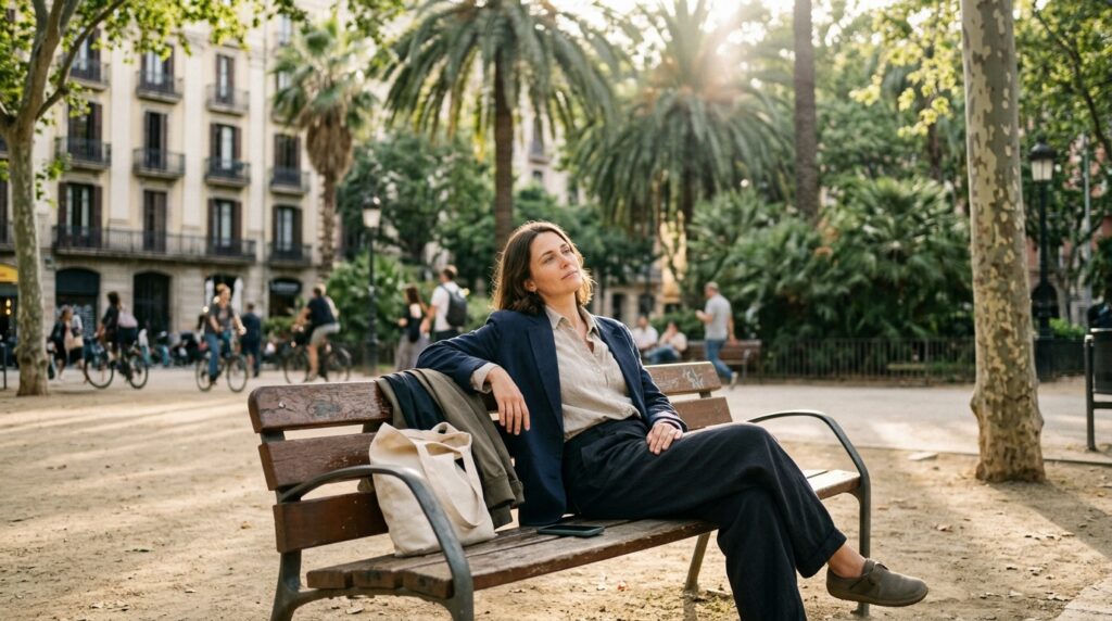 Momento de descanso para desconectar del ritmo urbano de Barcelona